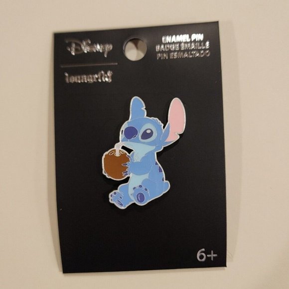 Loungefly Disney Lilo and Stitch Coconut Drink Enamel Pin NEW - Picture 9 of 9